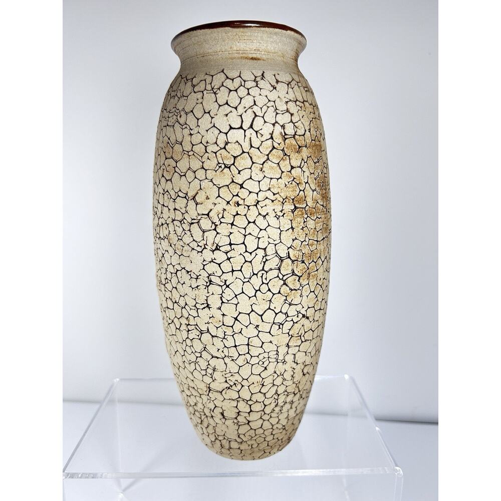 Wartook Pottery Australia Vase Gum Leaf Design Hand Crafted 9" Vintage Primitive - Picture 4 of 8